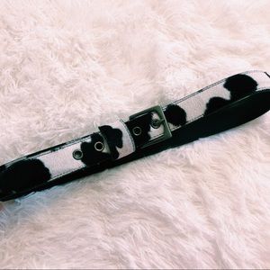 Vintage Cow Print Faux Leather Belt